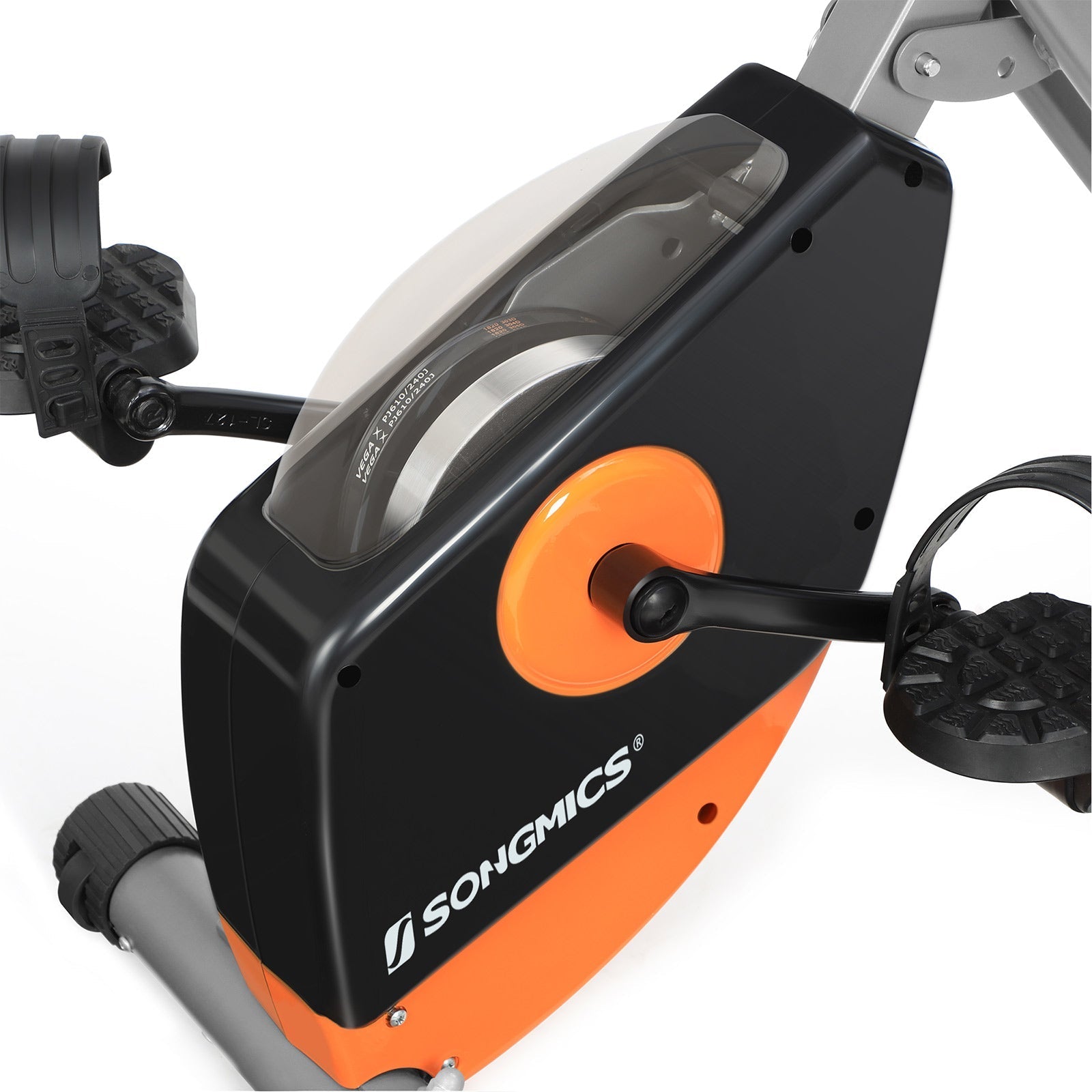 Foldable Exercise Bike - Steel - Orange and Grey - Backrest