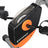 Foldable Exercise Bike - Steel - Orange and Grey - Backrest
