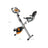 Foldable Exercise Bike - Steel - Orange and Grey - Backrest