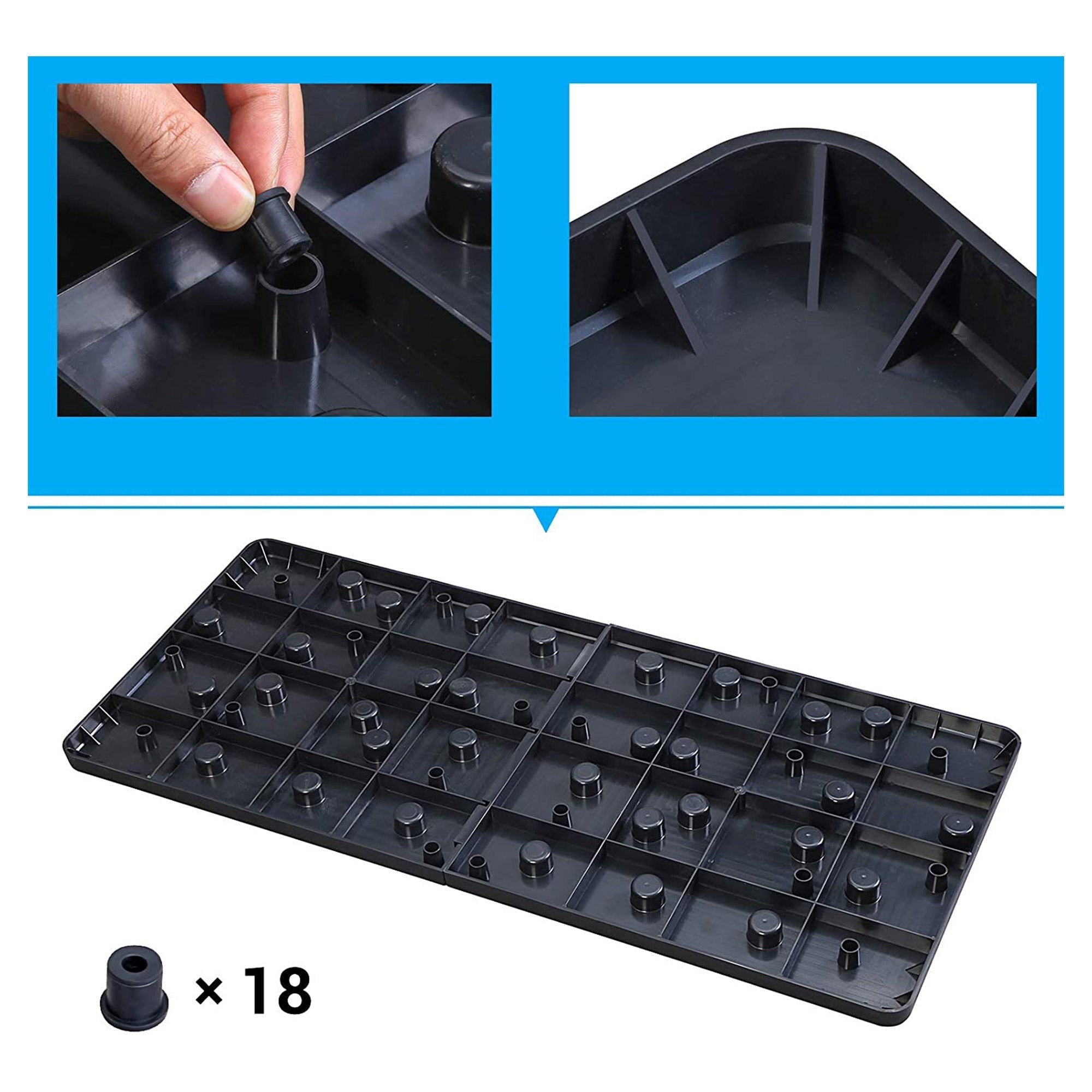 Push-Up Board - Plastic - Black - 14-in-1 Color-Coded Portable Fitness Tool