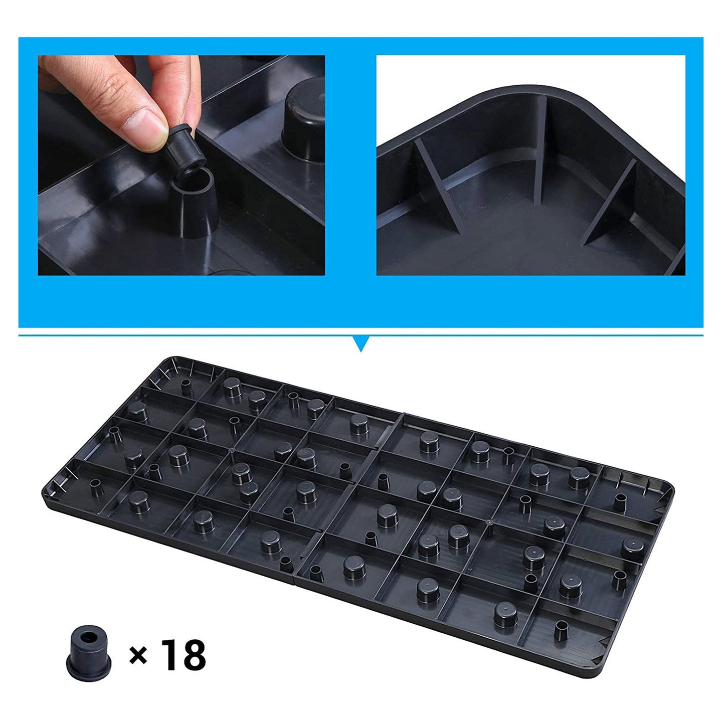 Push-Up Board - Plastic - Black - 14-in-1 Color-Coded Portable Fitness Tool