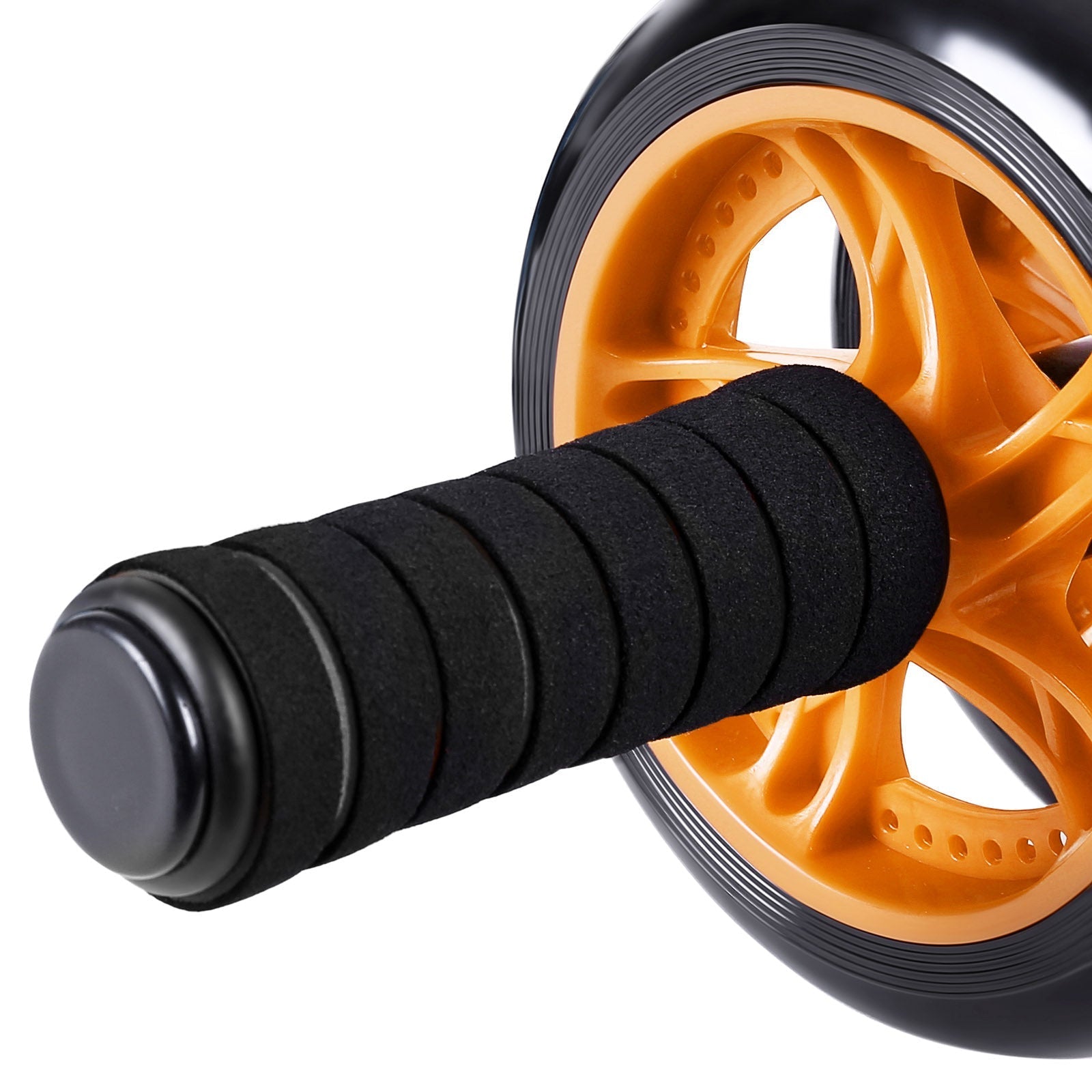 Abdominal Roller - Foam - Red - Comfortable Non-Slip Handles with Extra Thick Knee Pad Mat