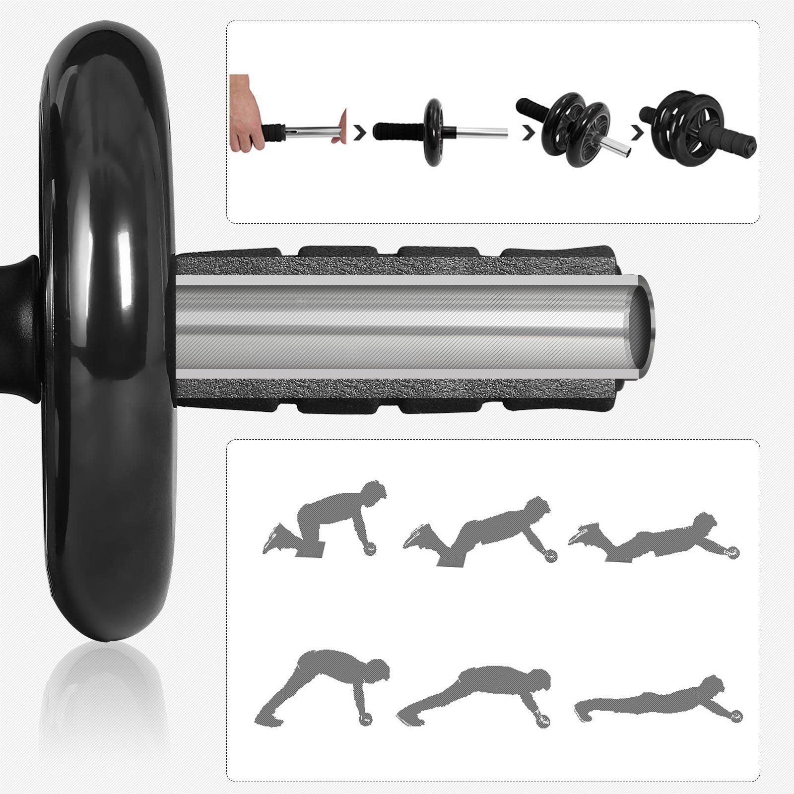 3-In-1 Home Gym Equipment Set - Black - Durable Materials