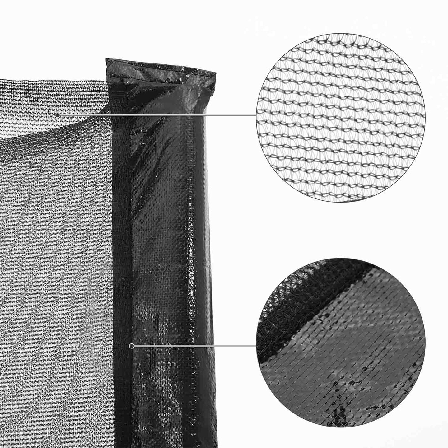 Trampoline Safety Net - Mesh - Black - Fits 10 ft Round Trampolines with 8 Straight Poles