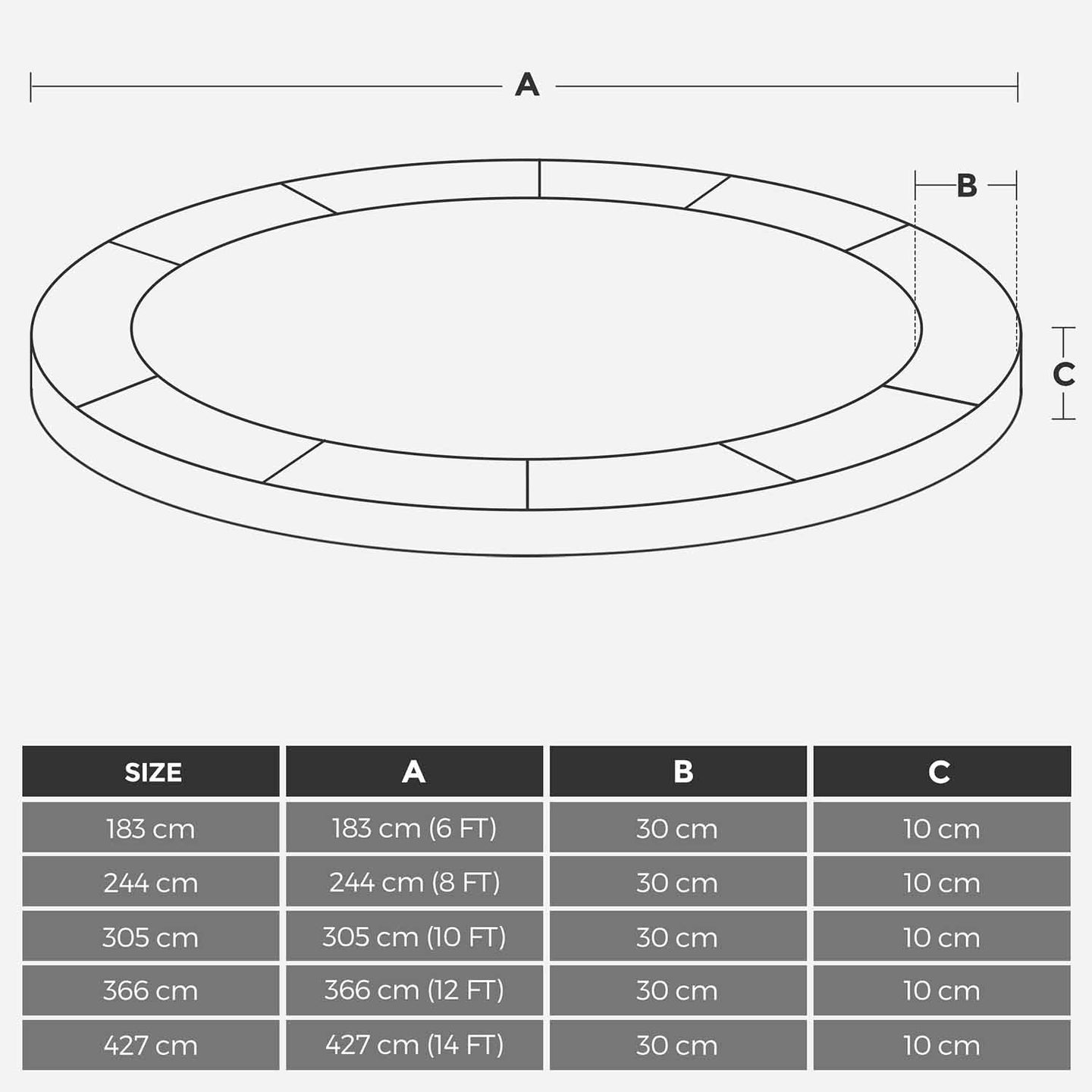 Trampoline Mat - UV-Resistant Fabric - Standard Size