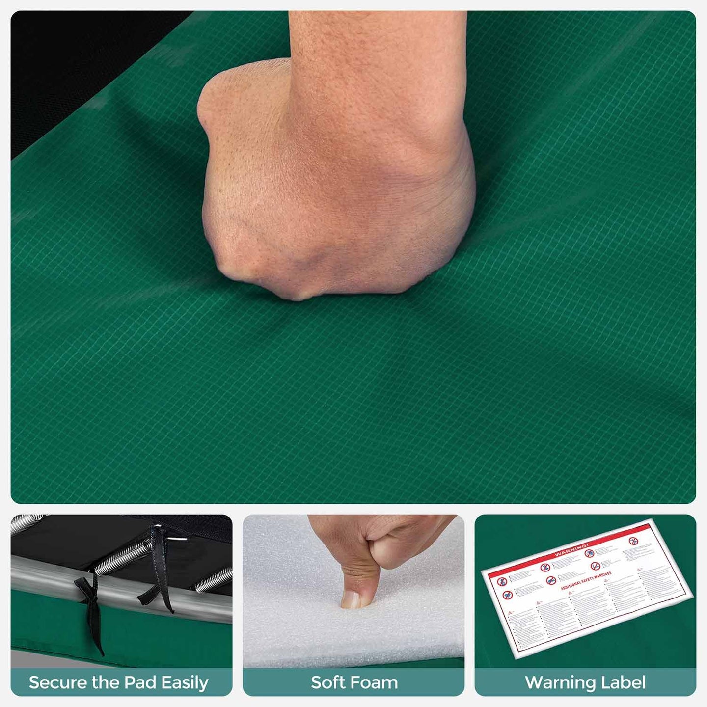 Trampoline Safety Protection Pad - Green - UV-Resistant & Tear-Resistant