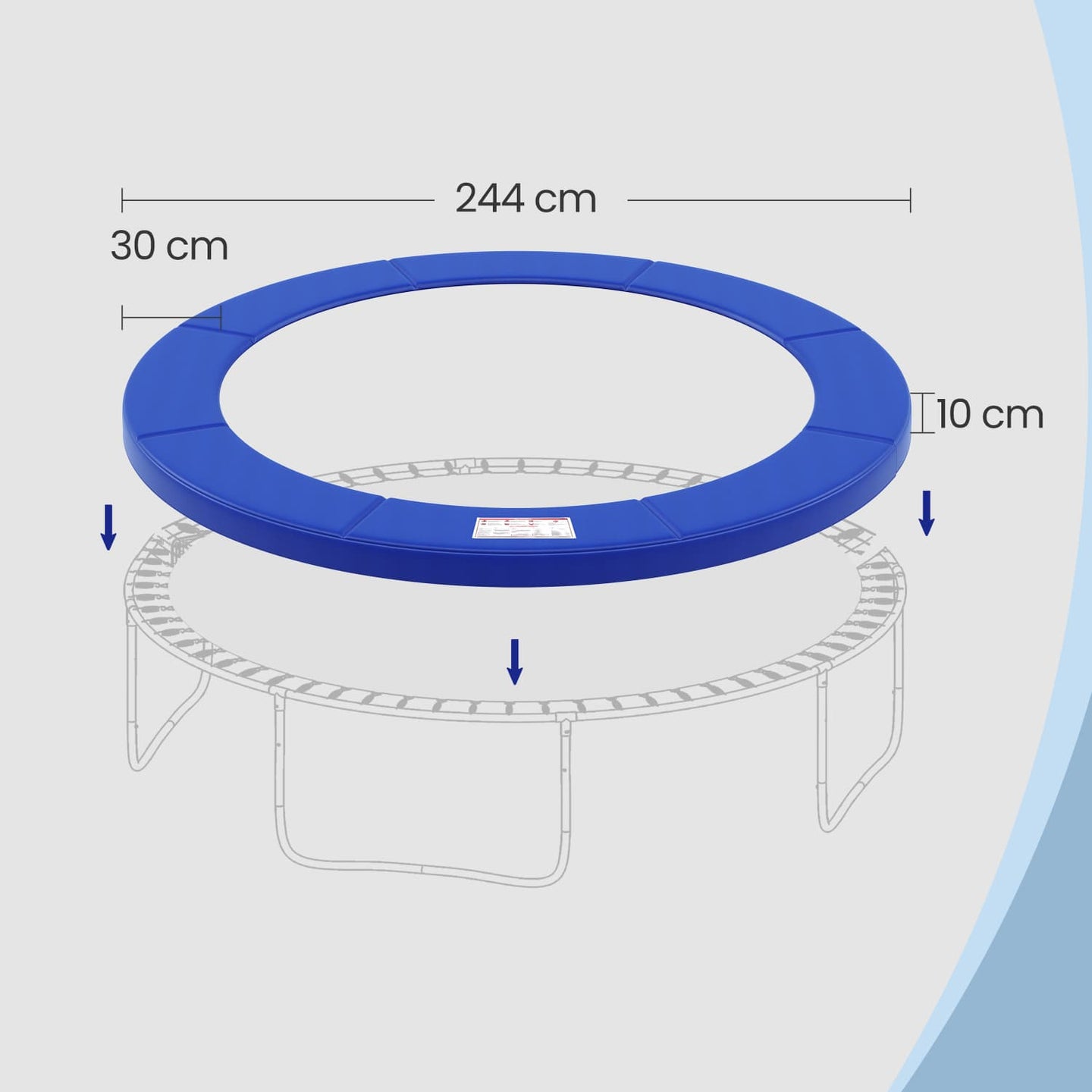 Trampoline Safety Pad - Green - 8 ft Replacement Spring Cover and Edge Protection