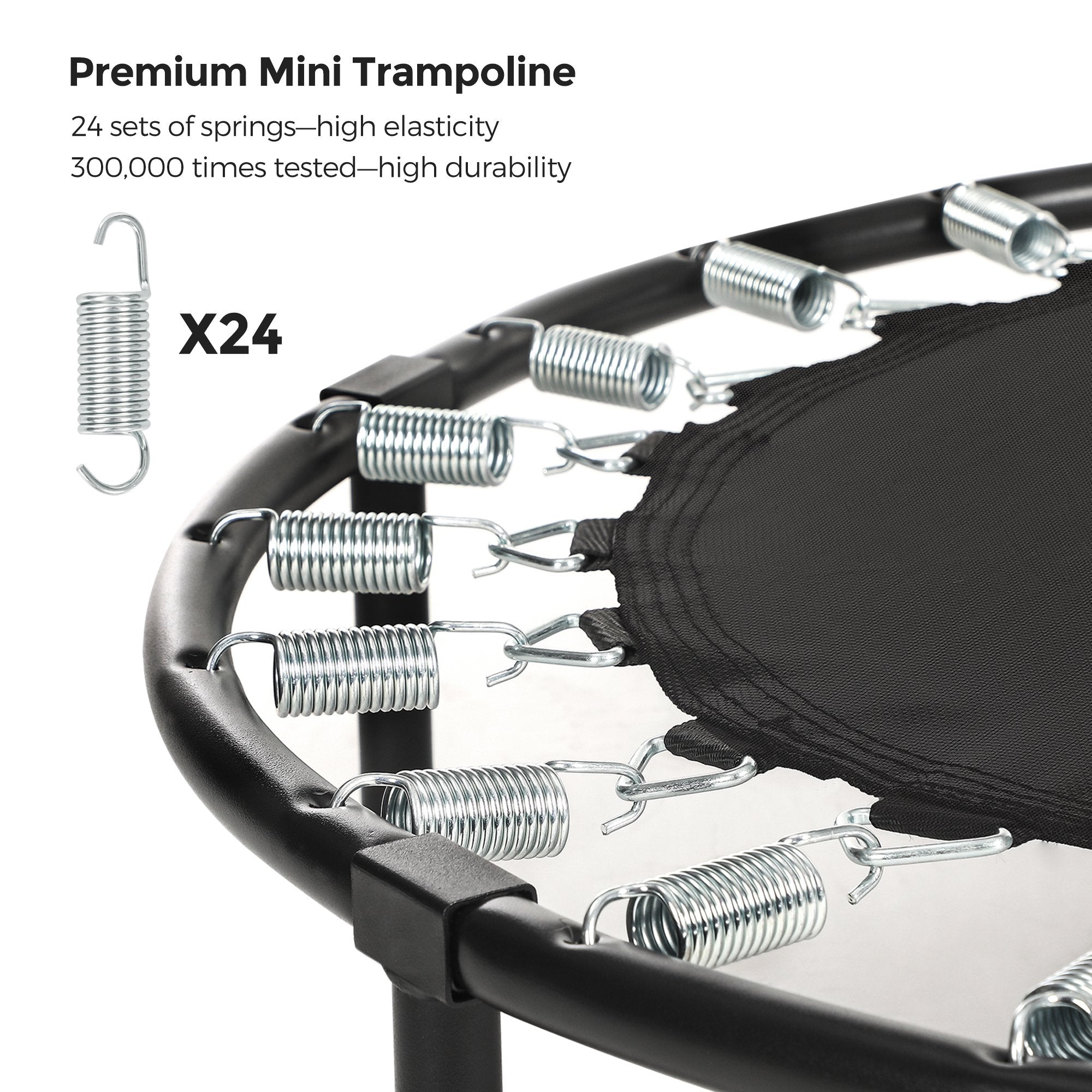 Mini Trampoline - With Handlebar - For Kids - Yellow