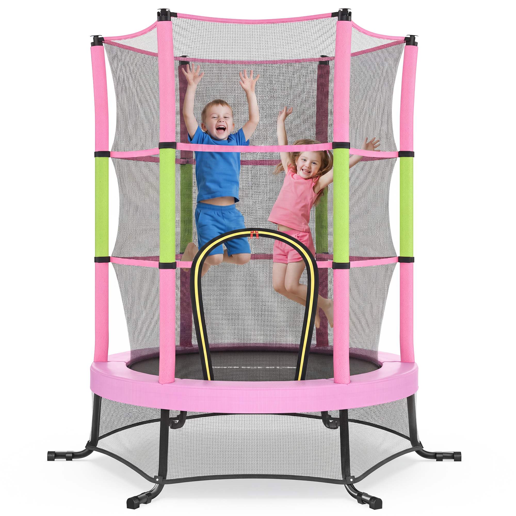 Mini Trampoline - With Handlebar - For Kids - Pink