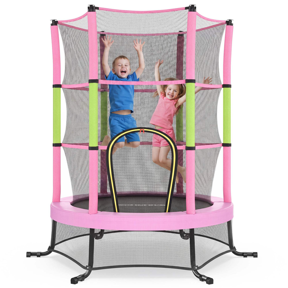 Mini Trampoline - With Handlebar - For Kids - Pink