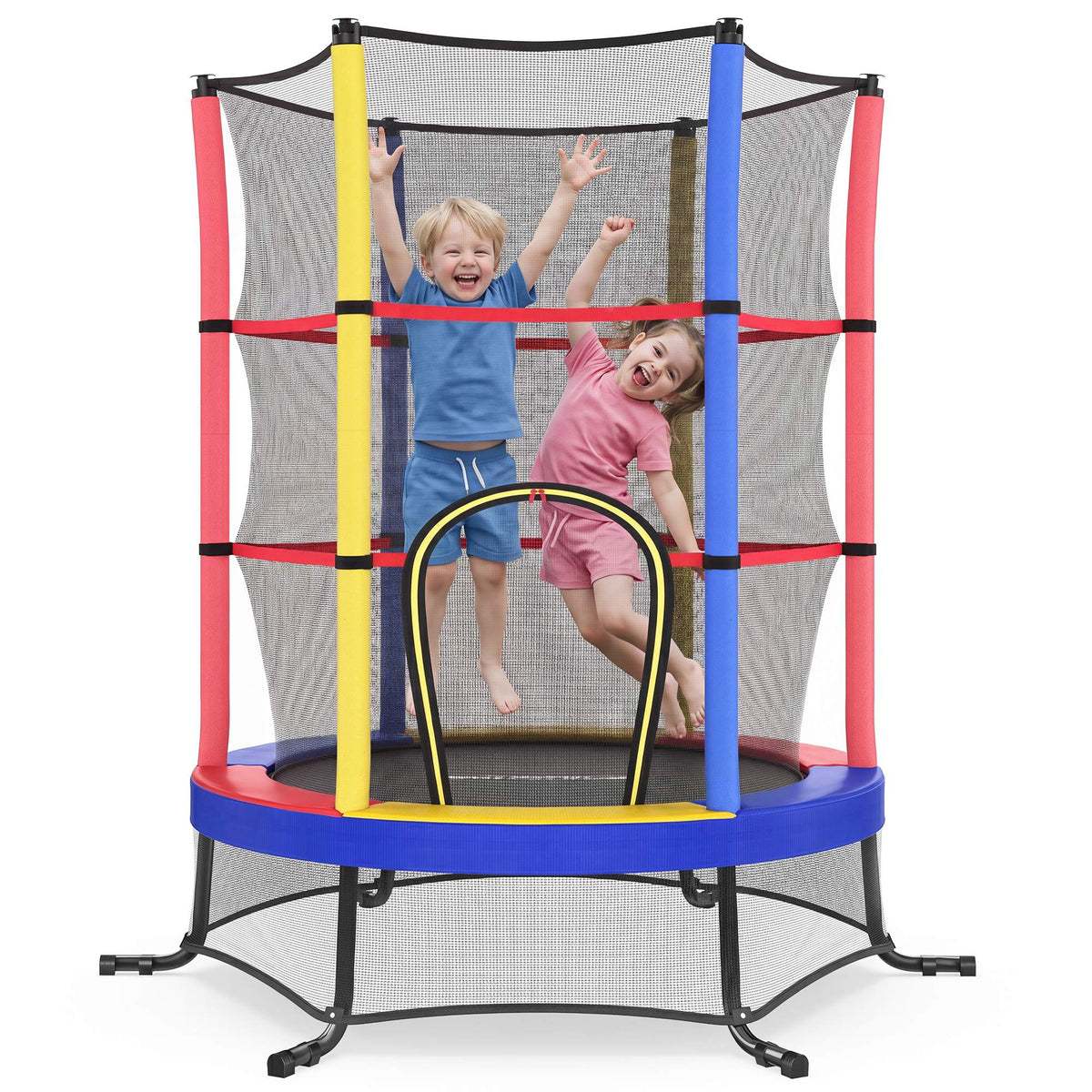 Mini Trampoline - With Handlebar - For Kids - Multicolour