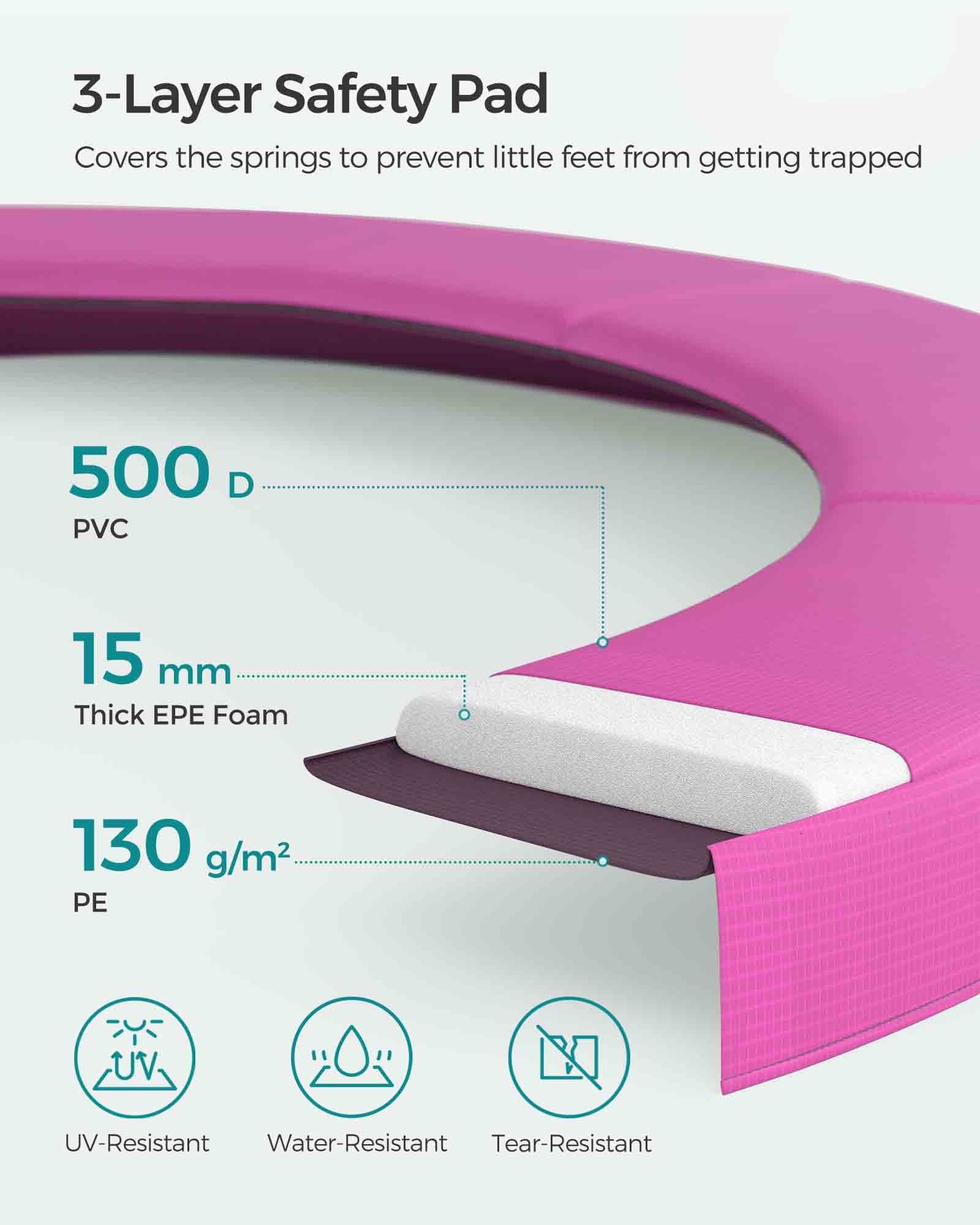 Trampoline - Steel - Pink - 6ft with Safety Enclosure Net