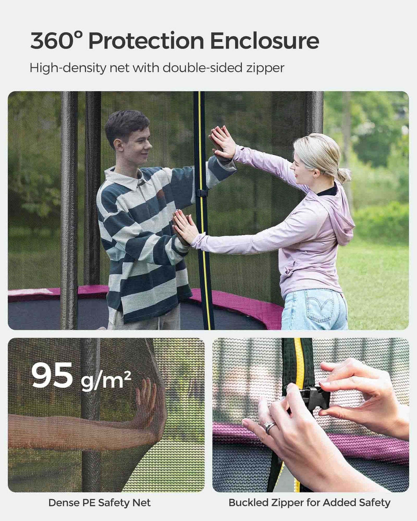 Trampoline - Steel - Pink - 6ft with Safety Enclosure Net