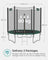 Trampoline - Steel - Dark Green - 10 ft with Safety Enclosure Net and Ladder