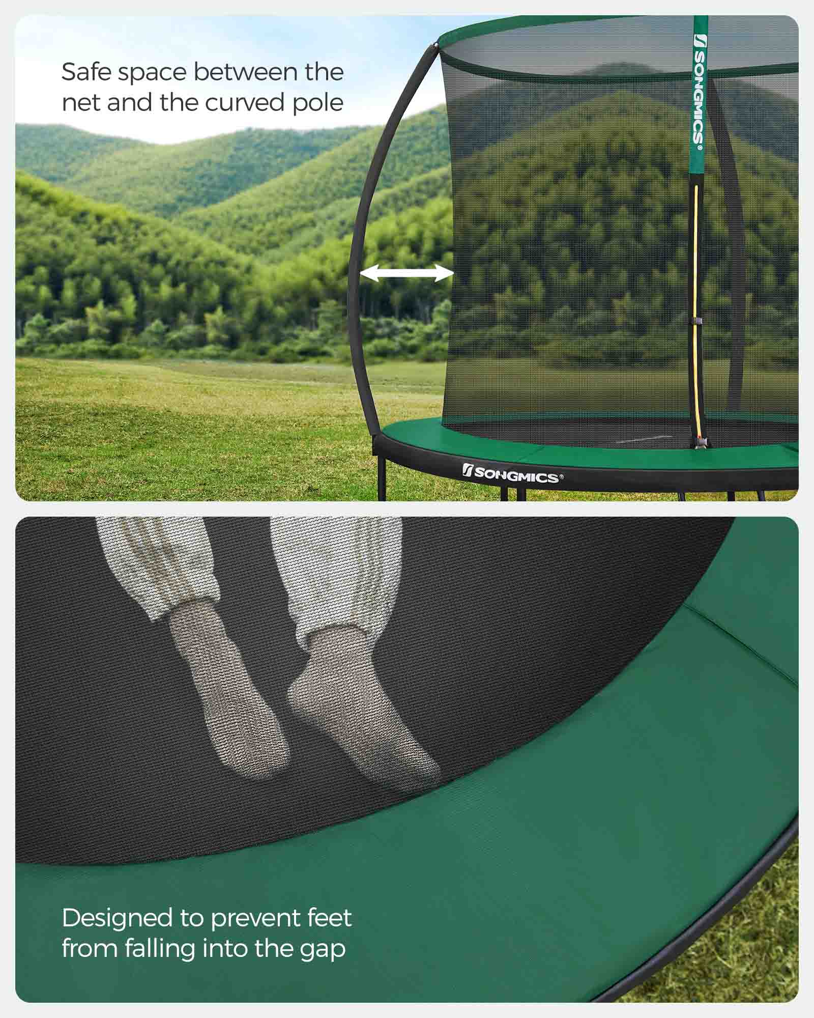 Trampoline - Metal - Blue - Safety Enclosure Net with TÜV Rheinland GS Certification 10 ft