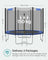 Trampoline - Fabric - Blue - Complete Set with Safety Enclosure and Ladder
