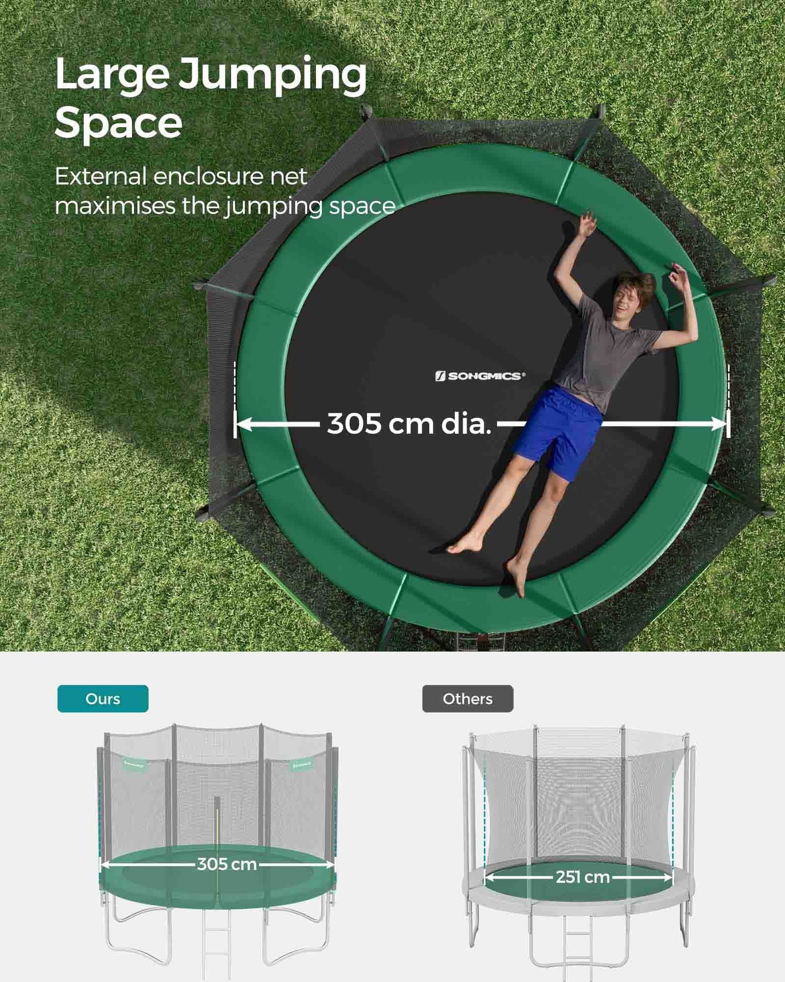 Trampoline - Steel - Blue - 10 ft with Enclosure Net