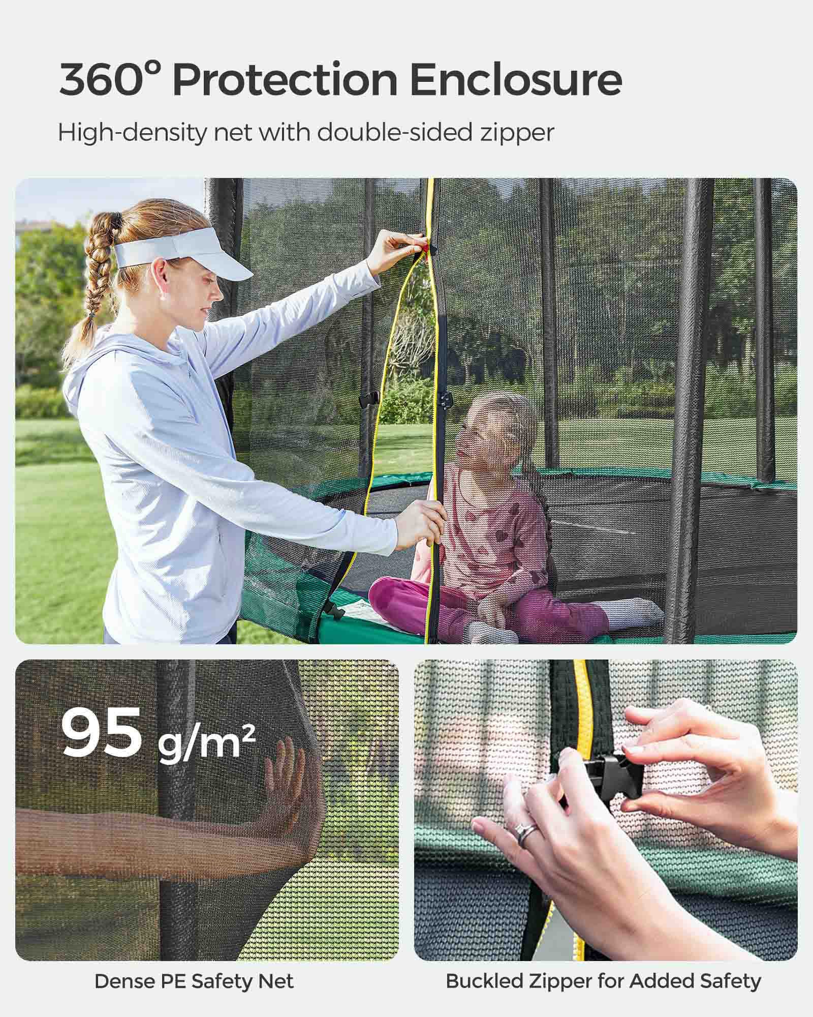 Trampoline - Steel - Blue - 10 ft with Enclosure Net