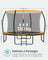 Kids Trampoline - Steel - Black and Blue - 12 ft with Safety Net and Safety Pad