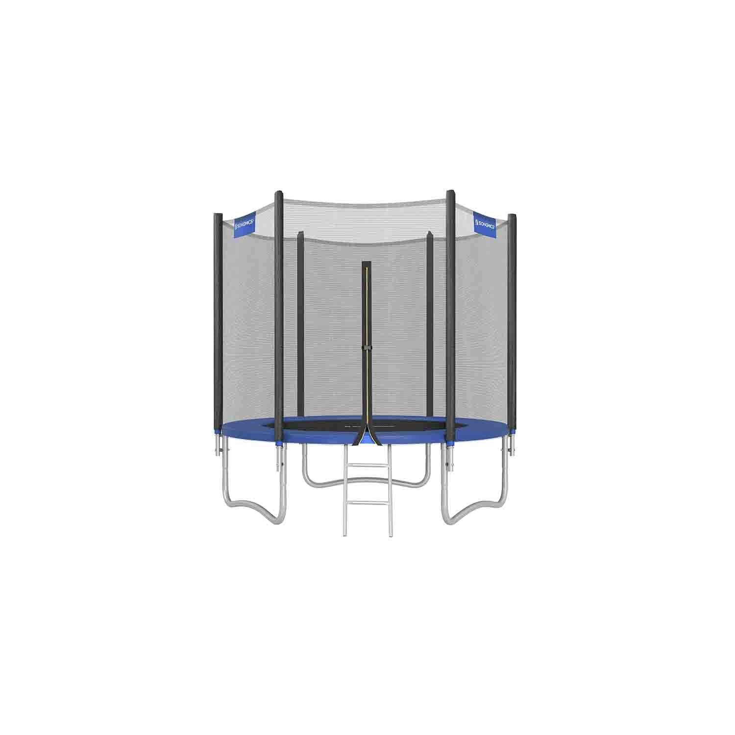 Trampoline - Steel - Blue - Complete Set with Safety Enclosure and Ladder