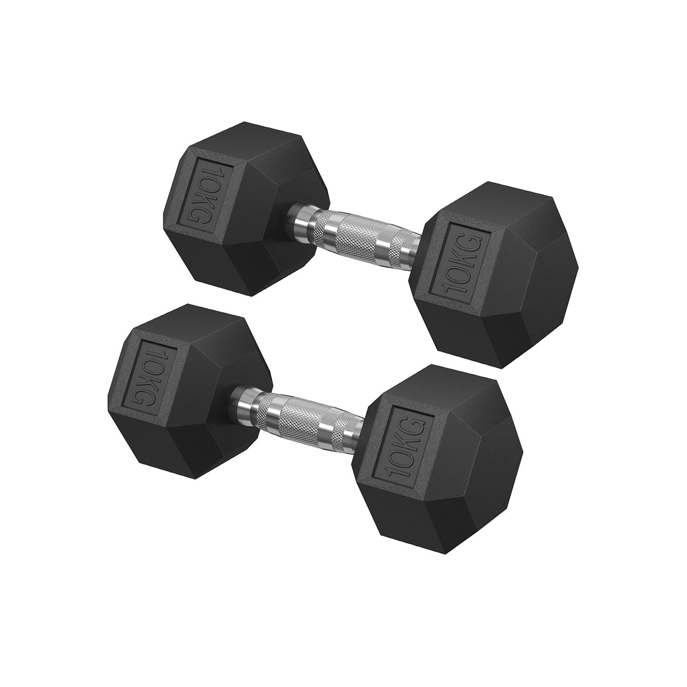 Hexagonal Dumbbell Set - Metal - N/A