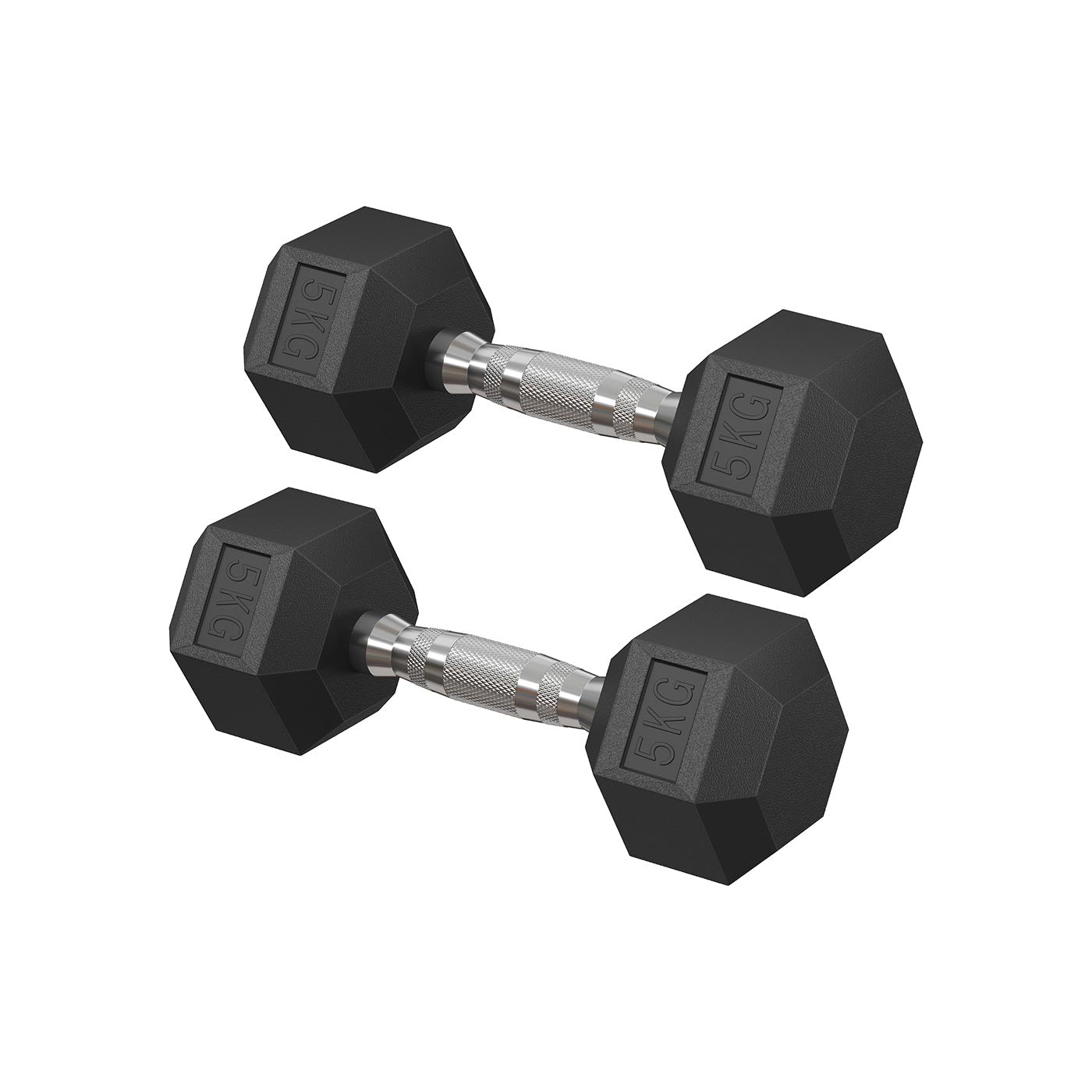 Hexagonal Dumbbell Set - Metal - N/A