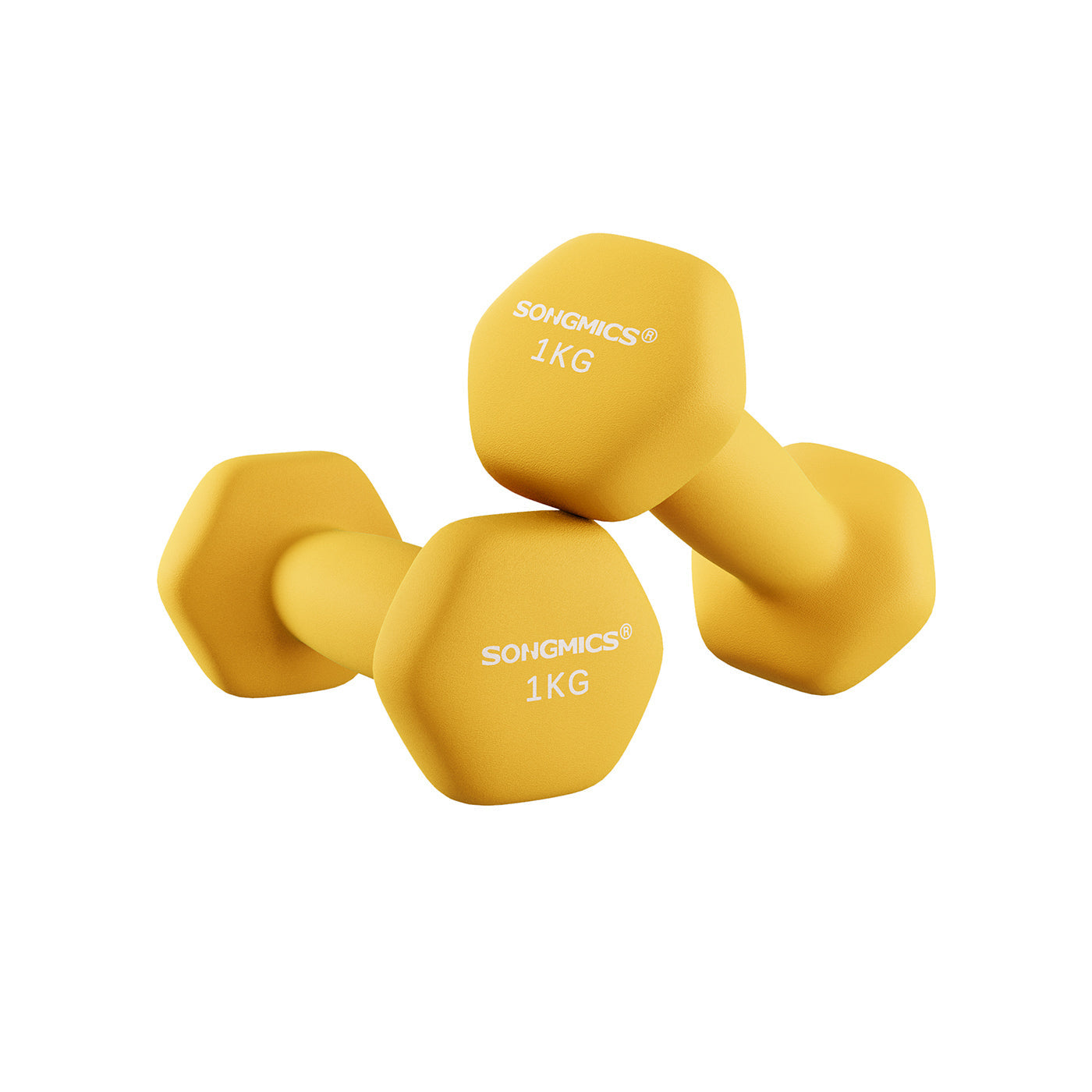 Dumbbell Set - 2 x 1 kg - Yellow - Vinyl
