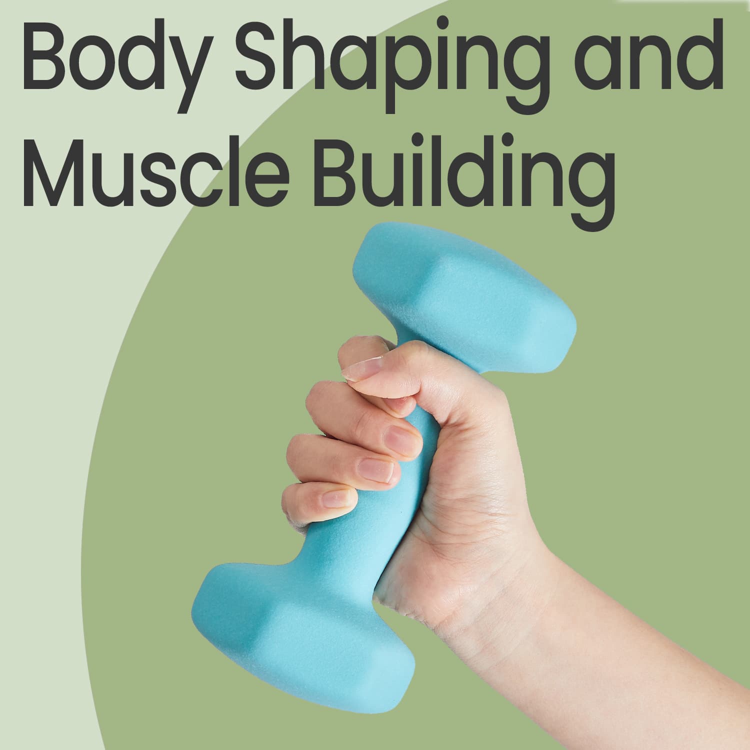 Dumbbell Set - Neoprene - Green - Hexagonal Design