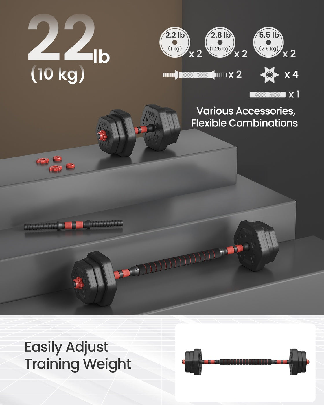 Dumbbell Set - Steel - Various Weights