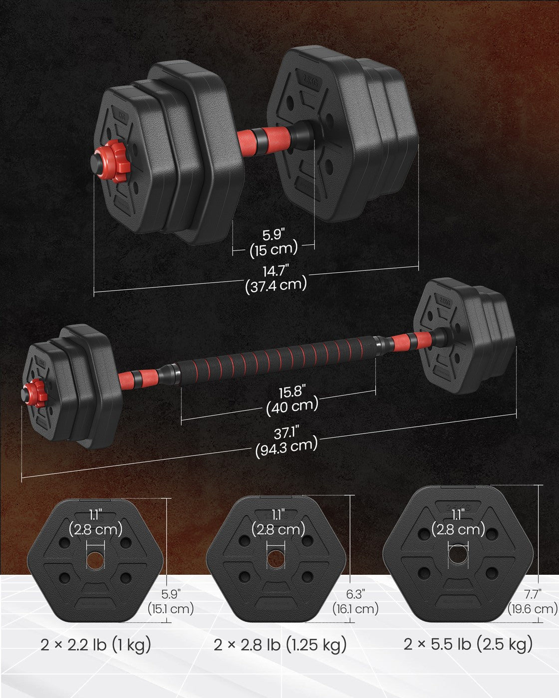 Dumbbell Set - Steel - Various Weights