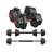 Dumbbell Set - Iron - Silver - Adjustable Weight Plates with Connecting Bar