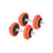 Dumbbell Set - Cast Iron - Orange - Adjustable with Extra Barbell Bar