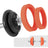 Dumbbell Set - Cast Iron - Orange - Adjustable with Extra Barbell Bar