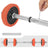 Dumbbell Set - Cast Iron - Orange - Adjustable with Extra Barbell Bar
