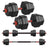 Dumbbell Sets Weights Each - Steel Bar and Plastic Coating - Ink Black