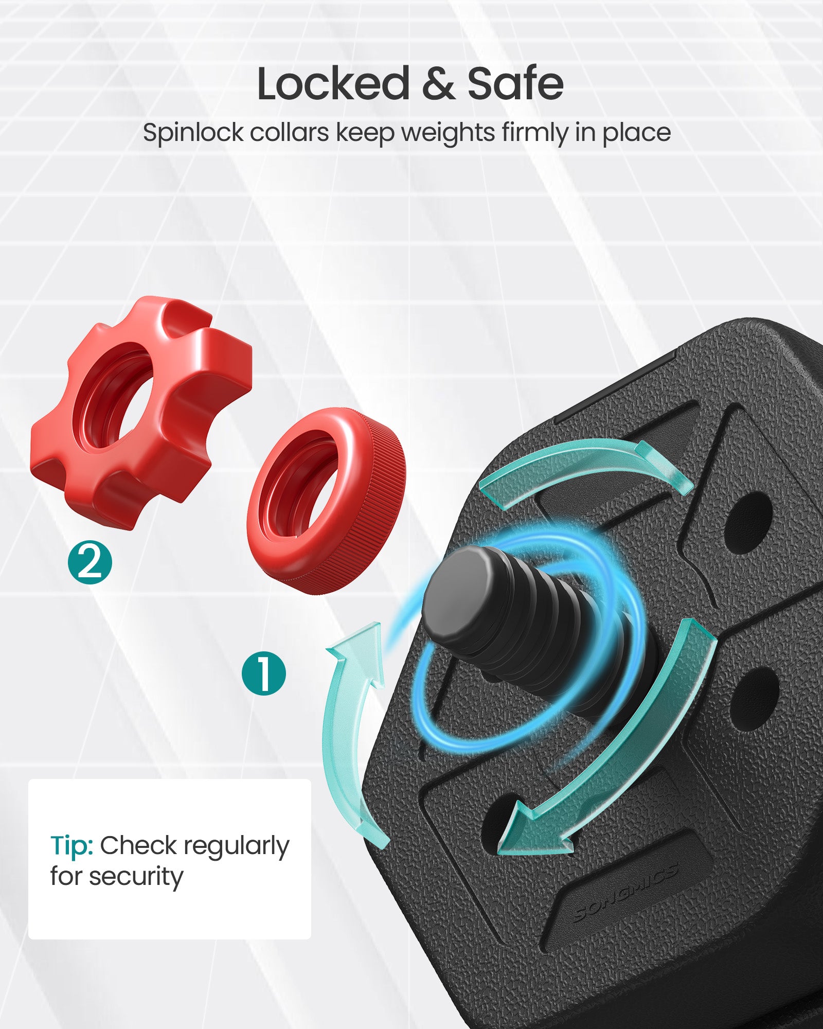 Dumbbell Sets Weights Each - Steel Bar and Plastic Coating - Ink Black