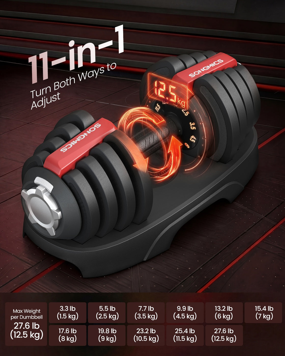 Adjustable Dumbbells Set - 2 Pack - Steel and ABS Plastic