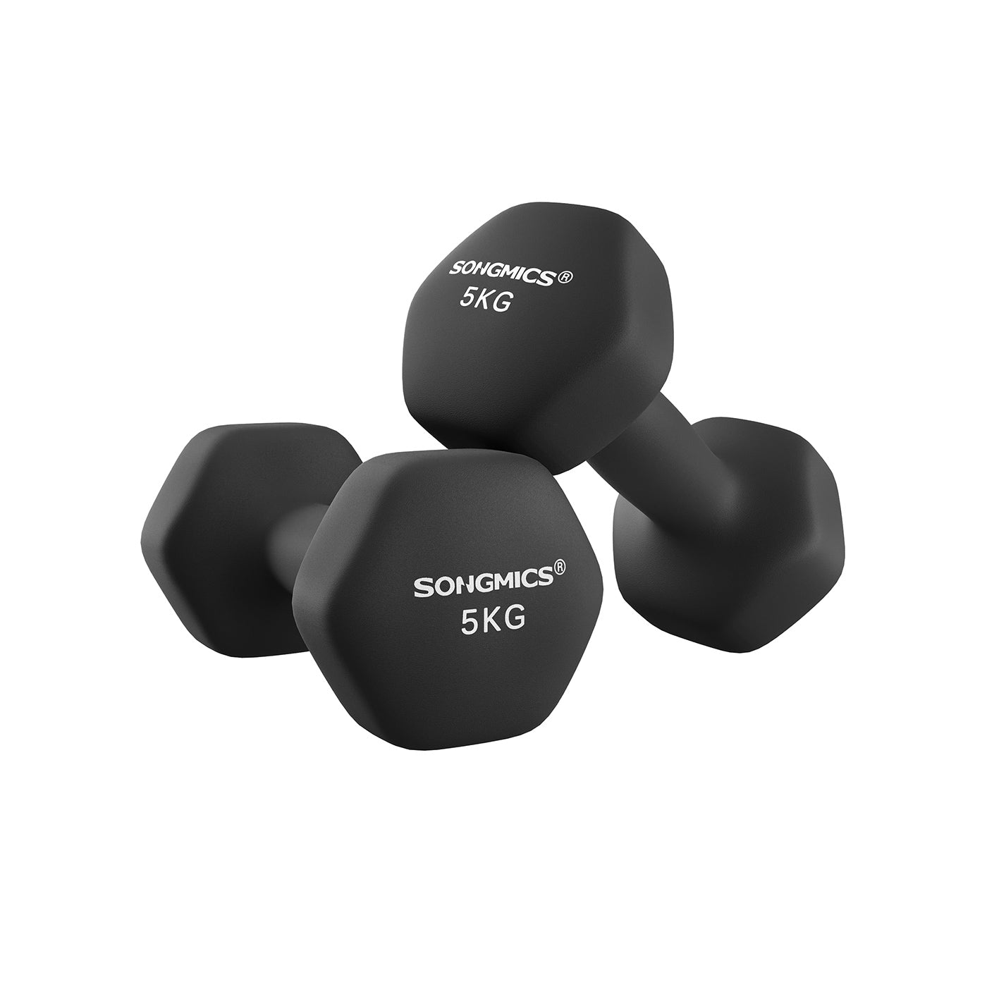 Dumbbell Set - 2 x 5 kg - Black - Vinyl Coating