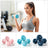 Hex Dumbbell Set - Neoprene - Lime, Teal, Grey - Includes Storage Rack