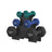 Hex Dumbbells Set - Neoprene - Lime, Teal, Grey - Includes Stand