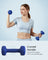 Hex Dumbbells Set - Neoprene - Lime, Teal, Grey - Includes Stand