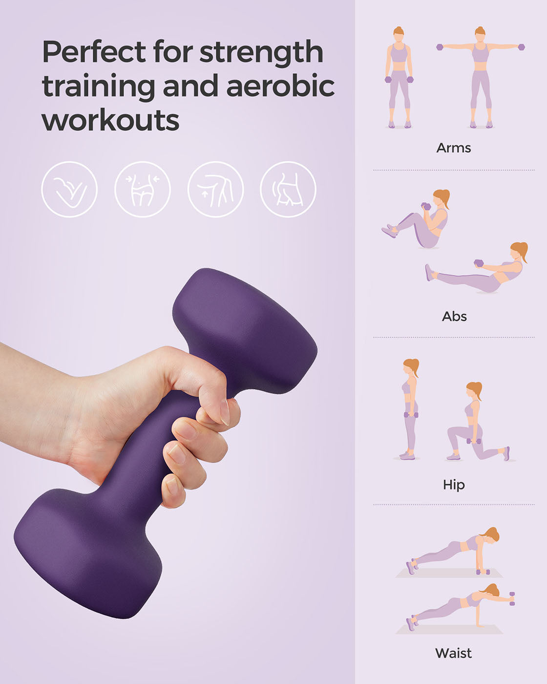 Dumbbell Set - Purple - Vinyl