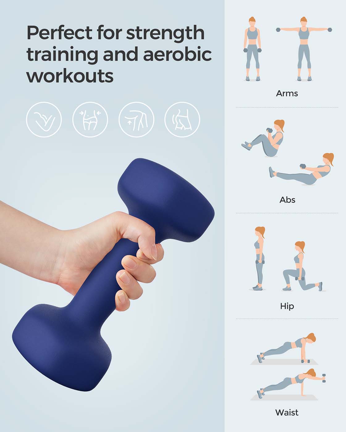 Dumbbells Set - 2 x 2.5 kg - Vinyl
