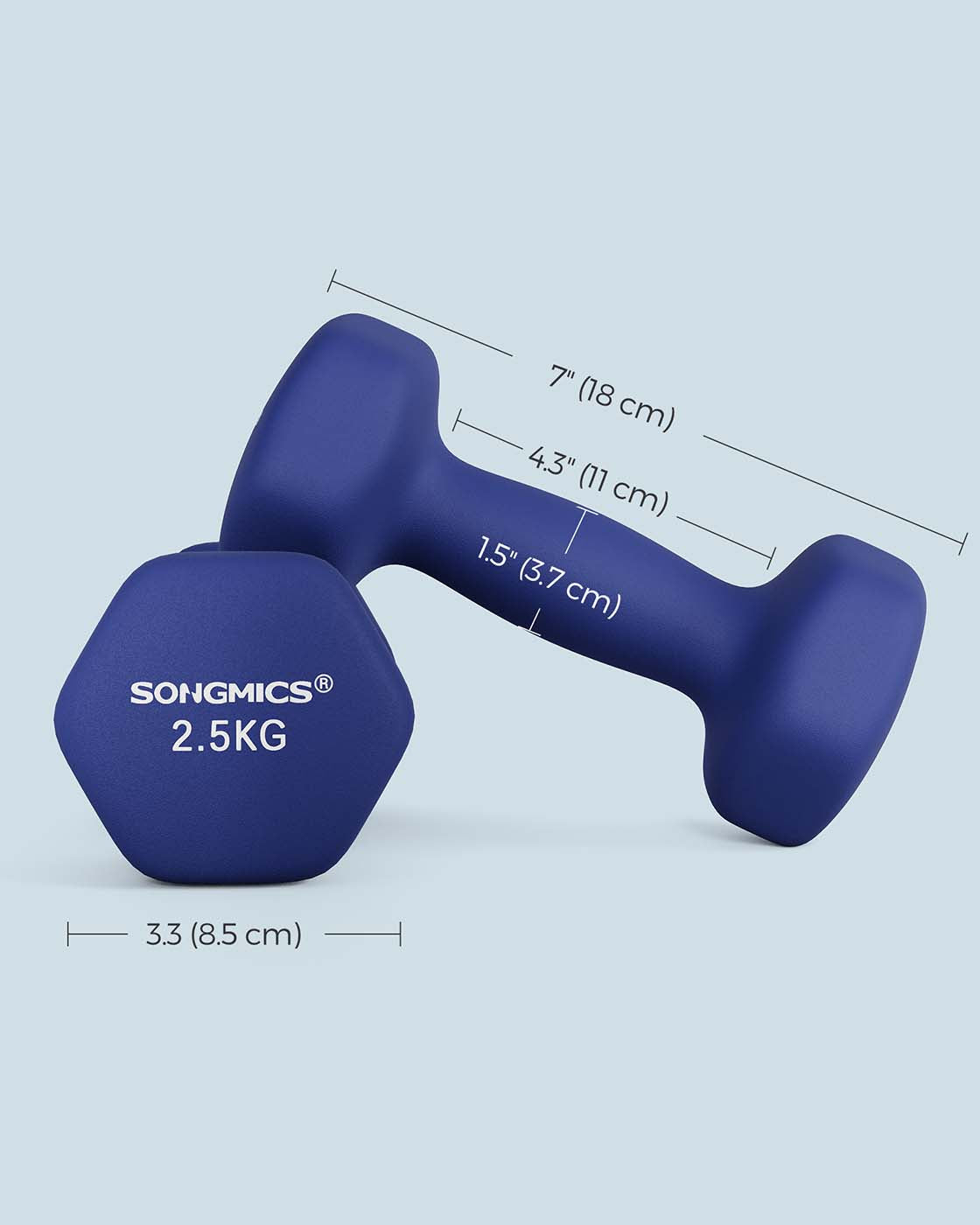Dumbbells Set - 2 x 2.5 kg - Vinyl