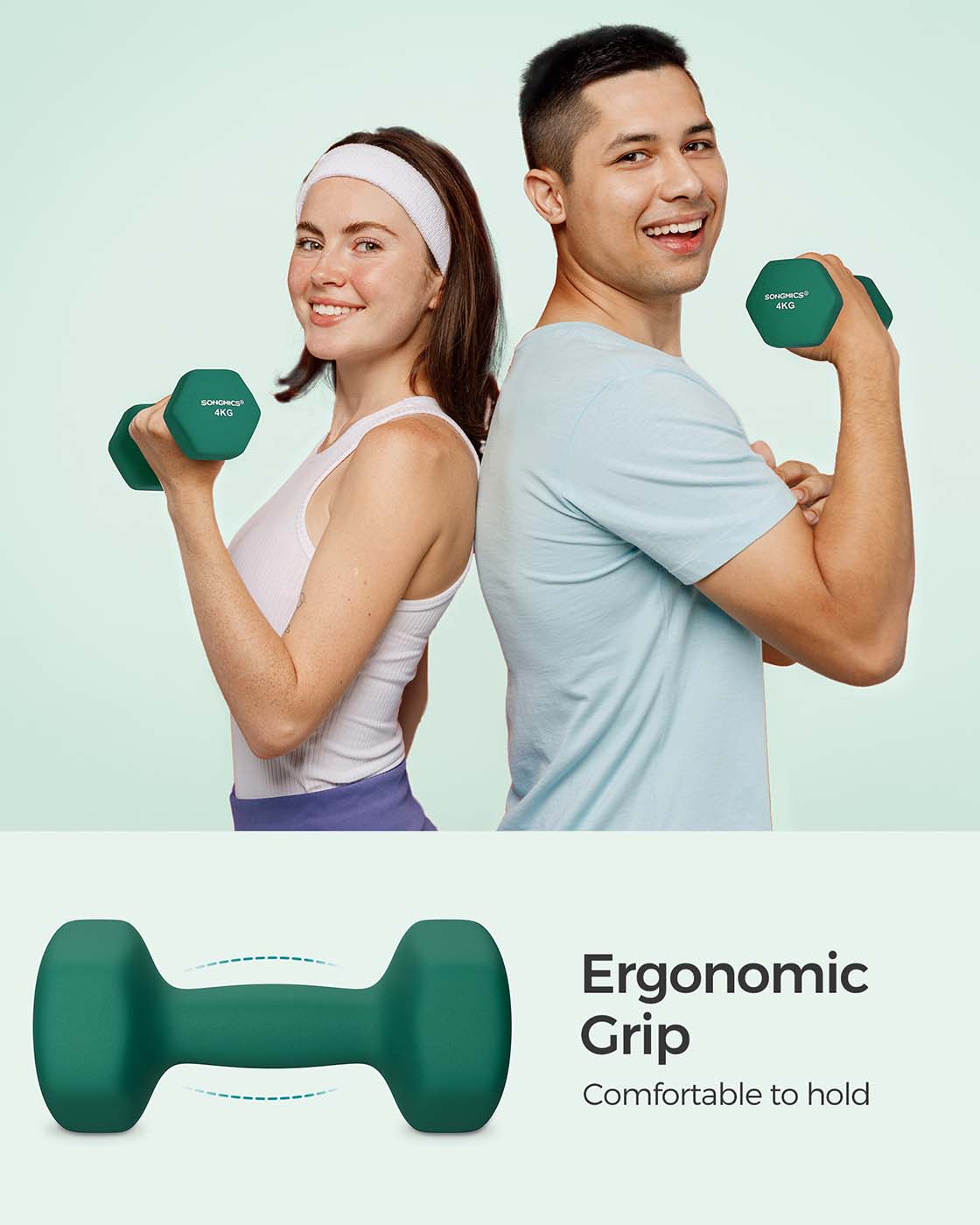 Dumbbells - Set of 2 (2 x 4 kg) - Vinyl