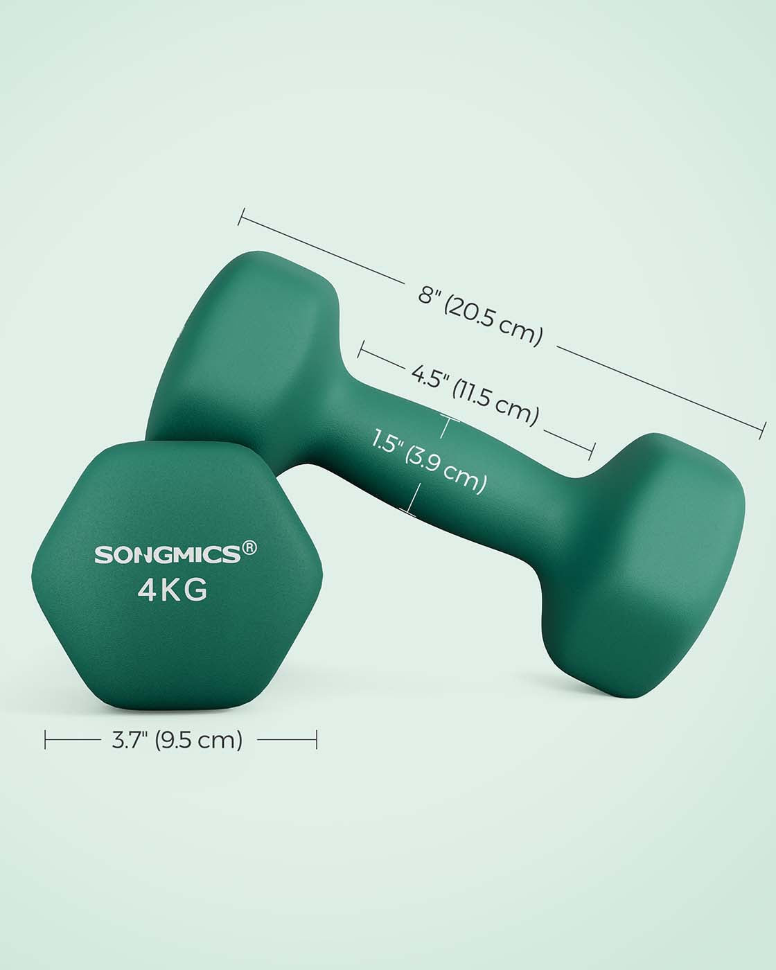Dumbbells - Set of 2 (2 x 4 kg) - Vinyl