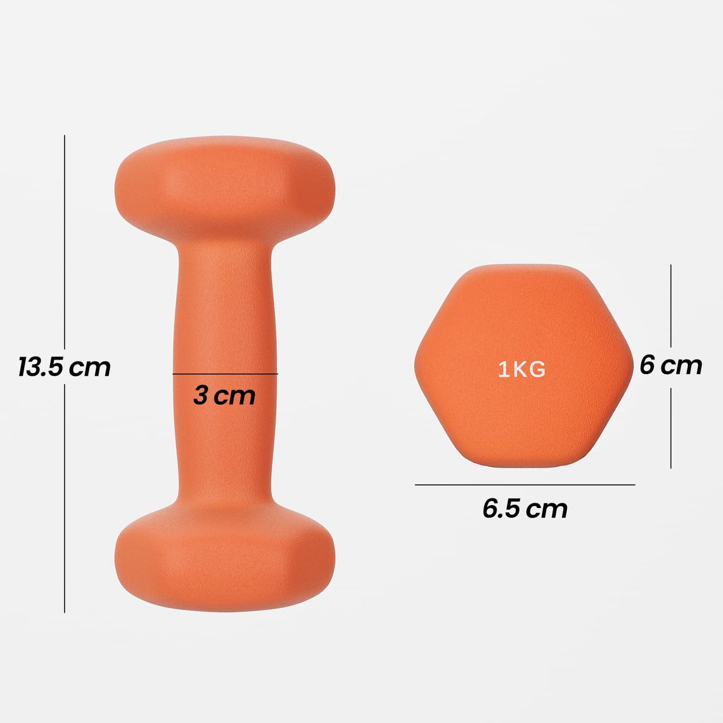 Set of 2 Hexagonal Dumbbells - Neoprene - Green - 2 kg Each for Home Workout