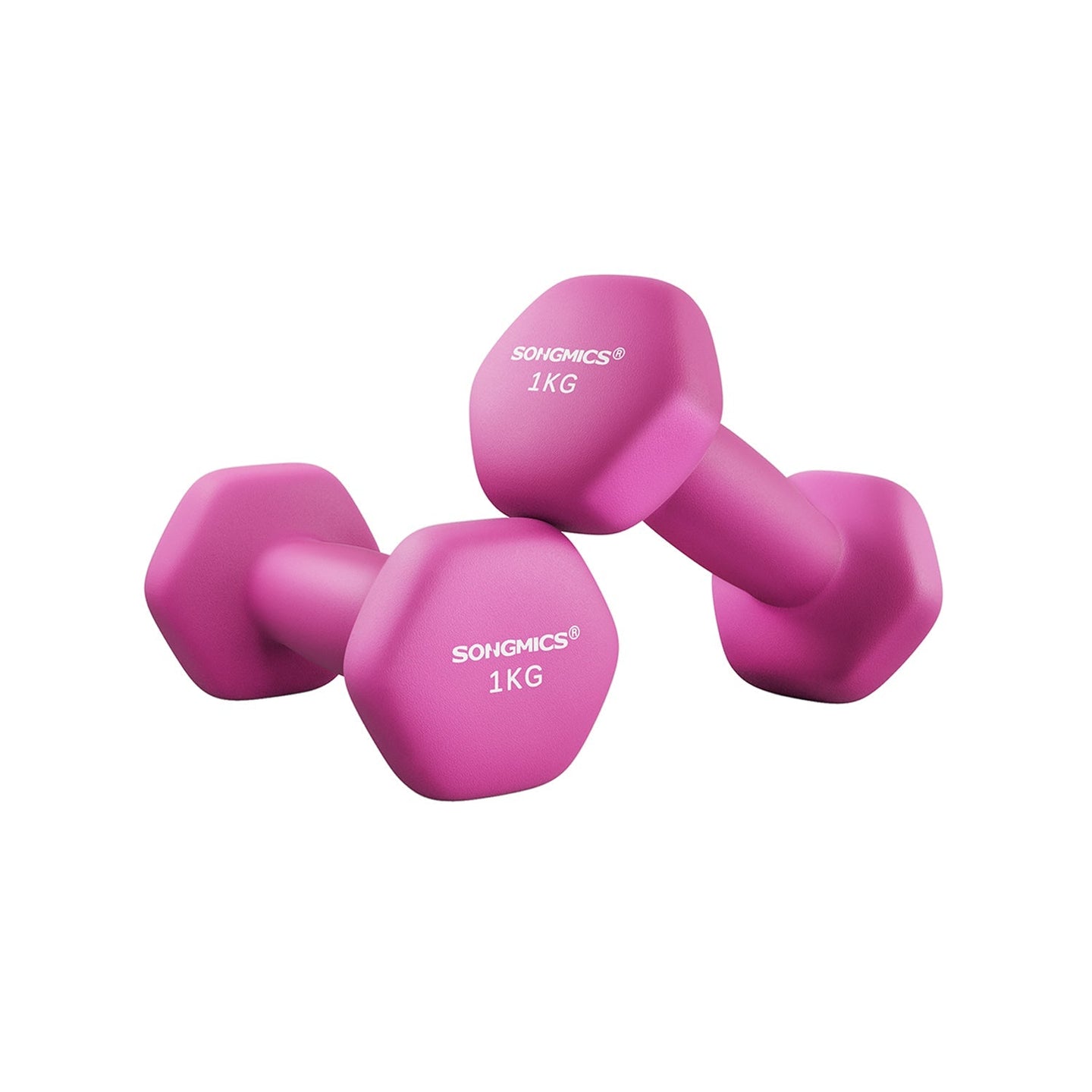 Hexagonal Dumbbells - Steel - Green - Set of 2 x 2 kg for Home Workout