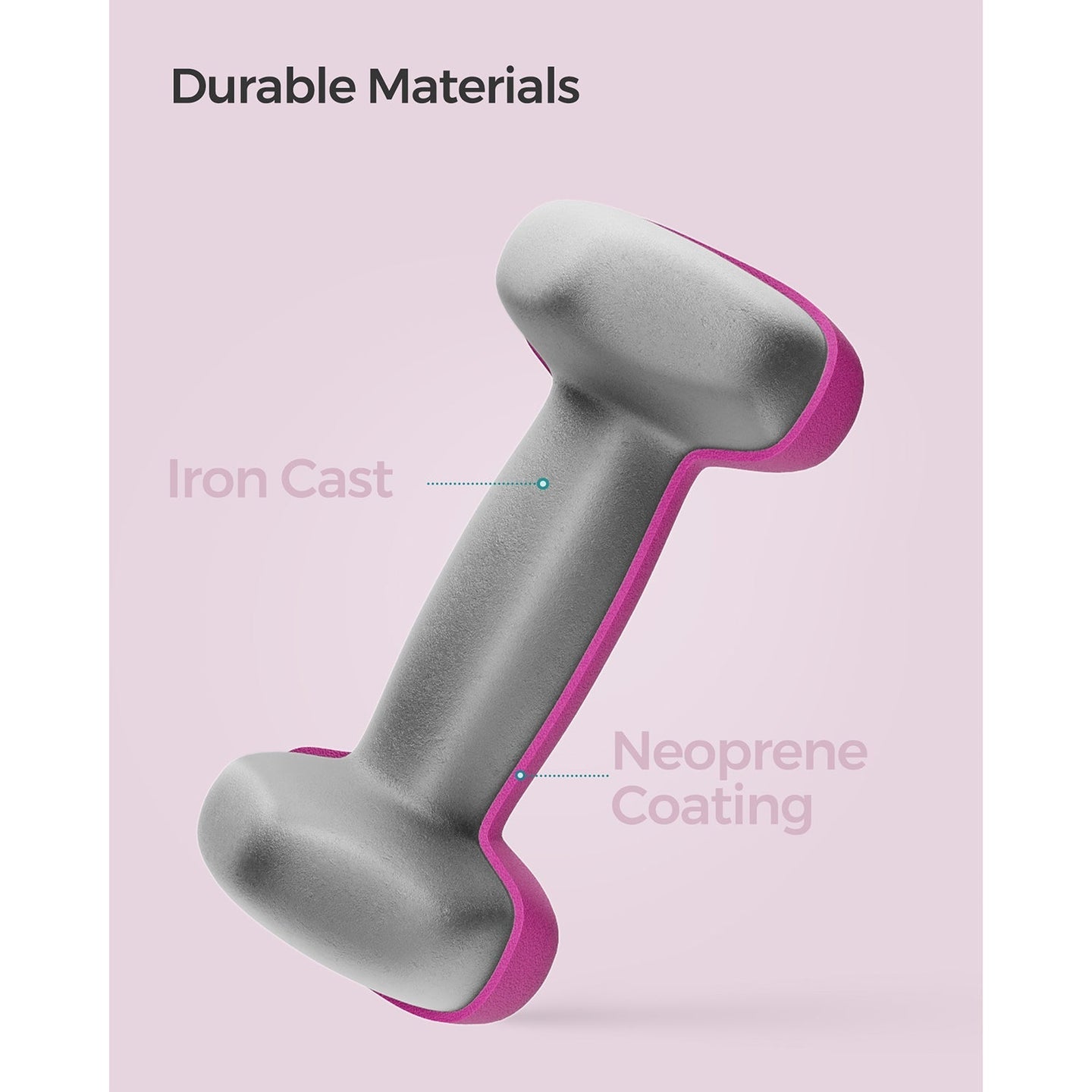 Hexagonal Dumbbells Set - Hexagonal Steel - Pink - Ideal for Home Workout and Fitness Training
