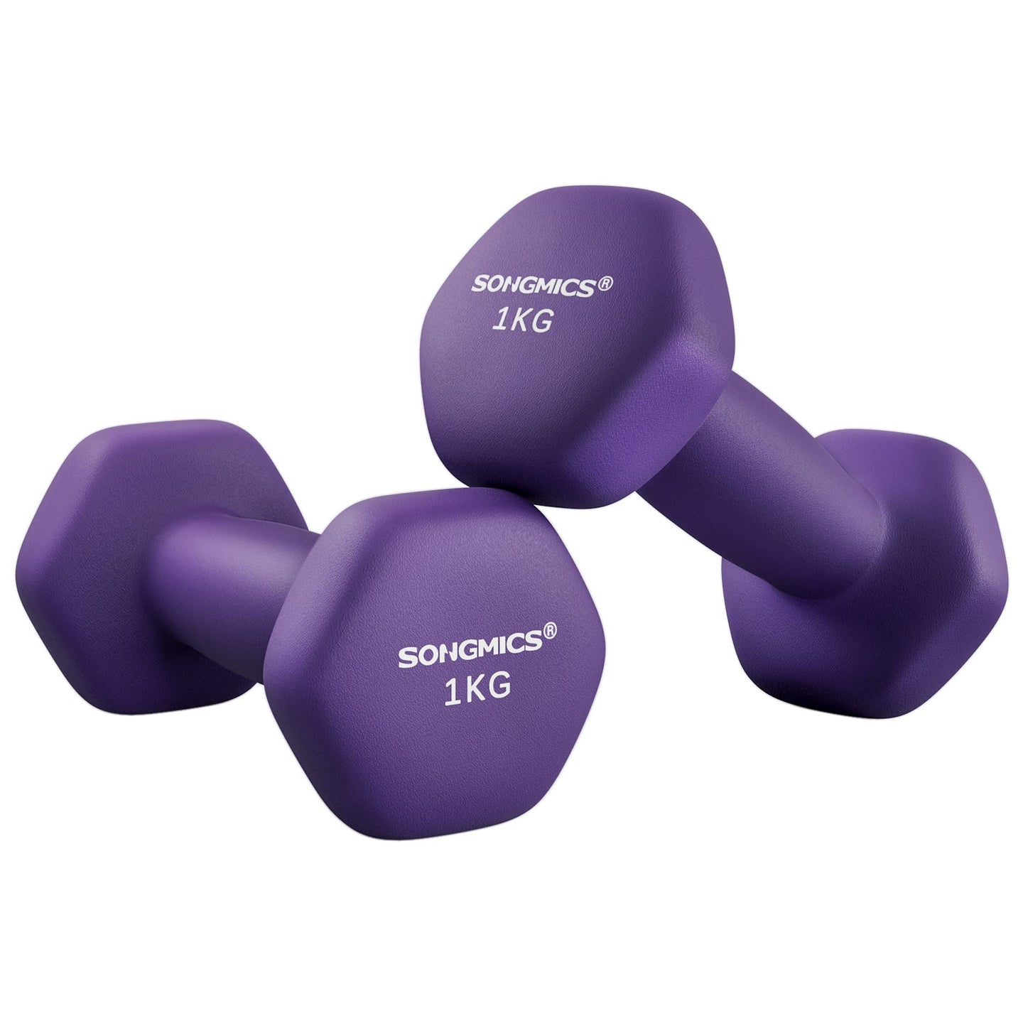 Hexagonal Dumbbells - Steel - Green - Set of 2 x 2 kg for Home Workout